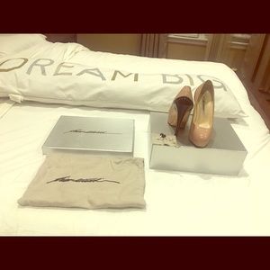 Brian Atwood, black and nude shoes